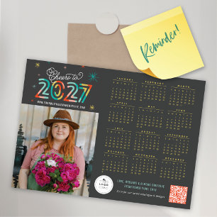 Colourful Cheers 2027 Calendar New Year Magnet Car