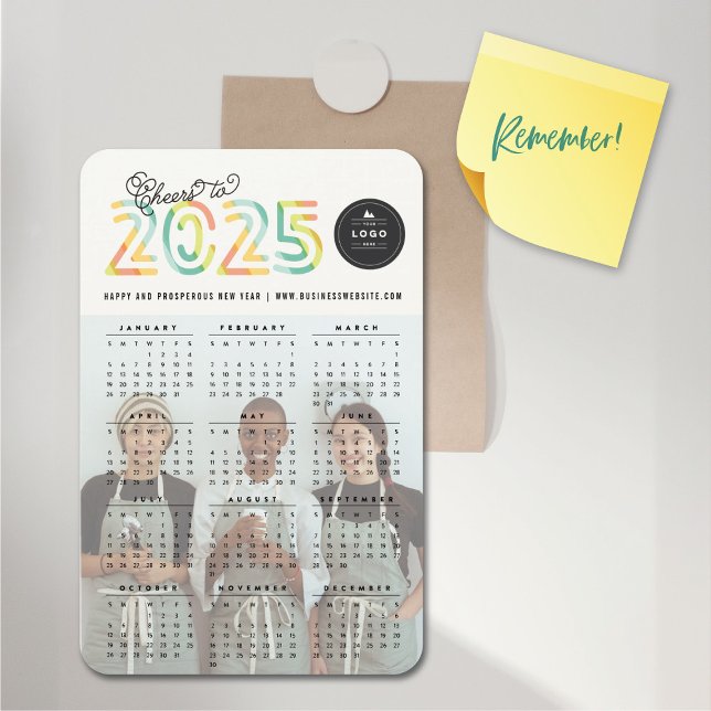 Colourful Cheers to 2025 Calendar New Year Photo Magnet (Colorful Cheers to 2025 Calendar New Year Photo Magnet @ fat_fa_tin)