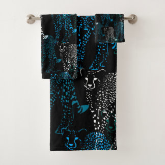 Colourful Cheetah Bath Towel Set