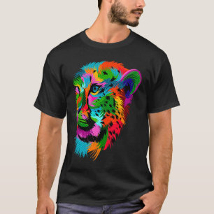 Colourful Cheetah For Cheetah Cats Pop Style T-Shirt