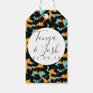 Colourful Cheetah Print Pattern Modern Wedding Gift Tags