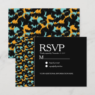 Colourful Cheetah Print Pattern Modern Wedding Invitation