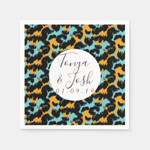 Colourful Cheetah Print Pattern Modern Wedding Napkin