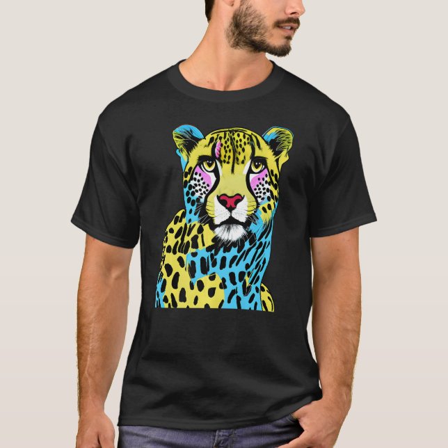 Colourful Cheetah T-Shirt (Front)