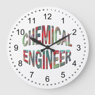 Colourful Chemical Engineer Large Clock