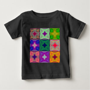Colourful Chequerboard: A Starry Design Baby T-Shirt