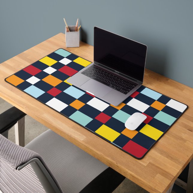 Colourful Chequerboard  Desk Mat (Office 2)