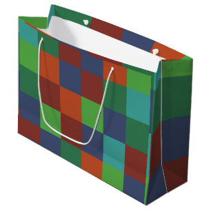 Colourful Chequerboard Large Gift Bag