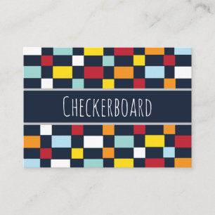 Colourful Chequerboard Pattern Business Card