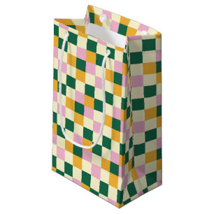 Colourful Chequerboard Pattern Small Gift Bag