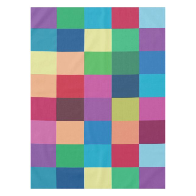 Colourful Chequerboard Pattern Tablecloth (Front)