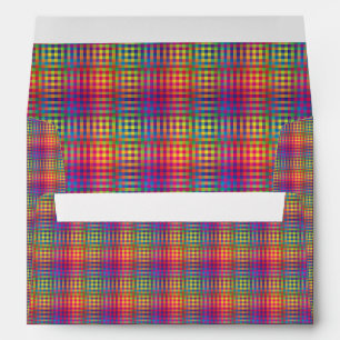 Colourful Chequered Abstract Pattern Envelope