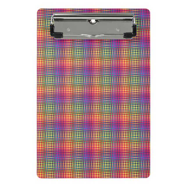 Colourful Chequered Abstract Pattern Mini Clipboard (Front)