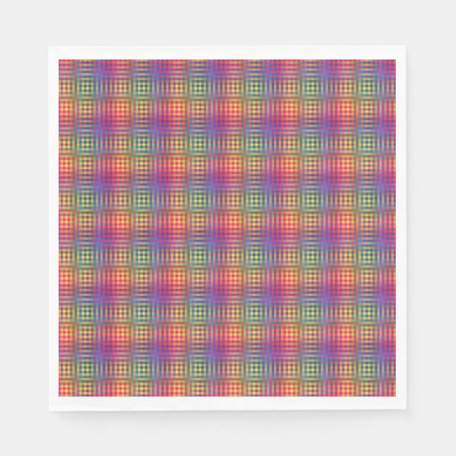 Colourful Chequered Abstract Pattern Napkin (Front)
