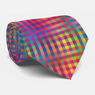 Colourful Chequered Abstract Pattern Tie
