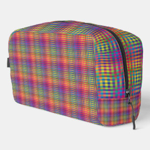 Colourful Chequered Abstract Pattern Toiletry Bag