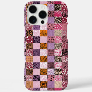 Colourful Chequered Apple Watch Band iPhone 16 Pro Max Case