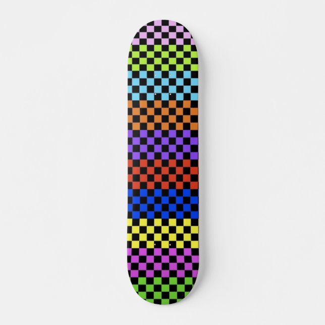Colourful Chequered Deck Skateboard (Front)