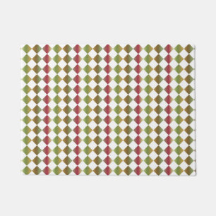 Colourful Chequered Diamond Pattern Doormat