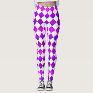 Colourful Chequered Diamond Pattern Leggings
