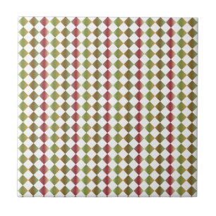 Colourful Chequered Diamond Pattern Tile