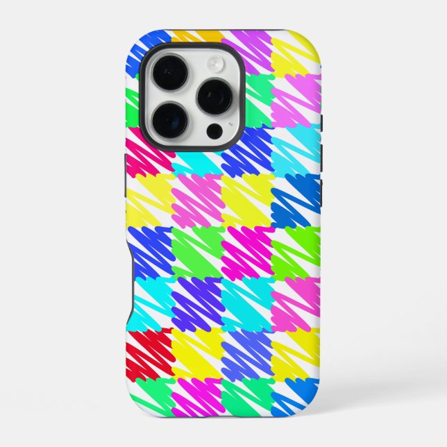 Colourful Chequered Pattern Design iPhone Case (Back)