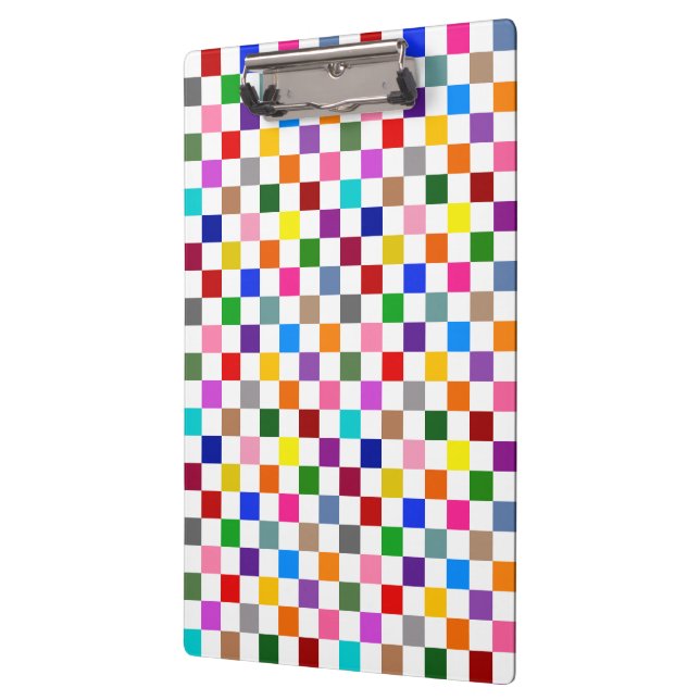 Colourful Chequered Pattern Design White  Clipboard (Left)
