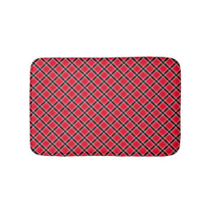 Colourful chequered pattern in an oblique cage  bath mat