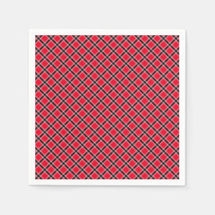 Colourful chequered pattern in an oblique cage napkin