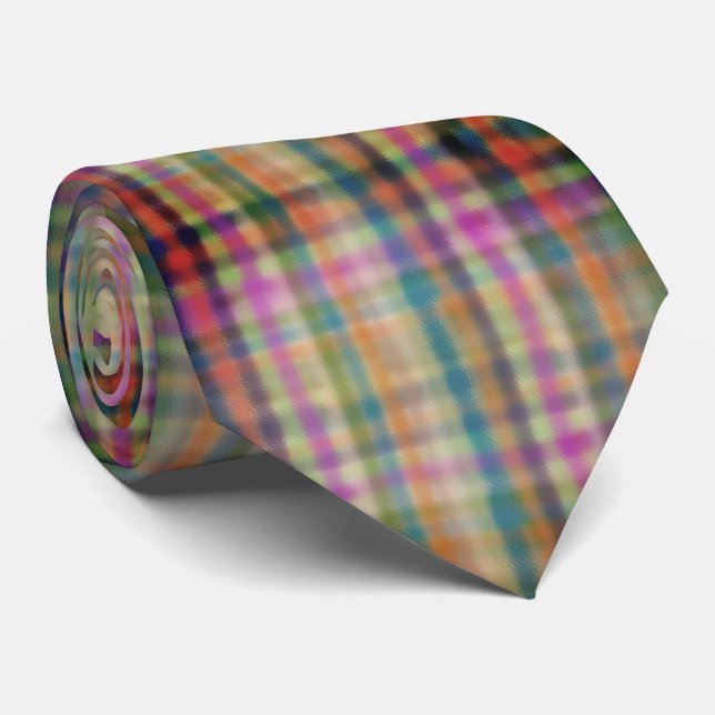 colourful chequered pattern neck tie (Rolled)