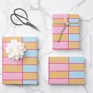 Colourful Chequered Pattern Wrapping Paper Sheet