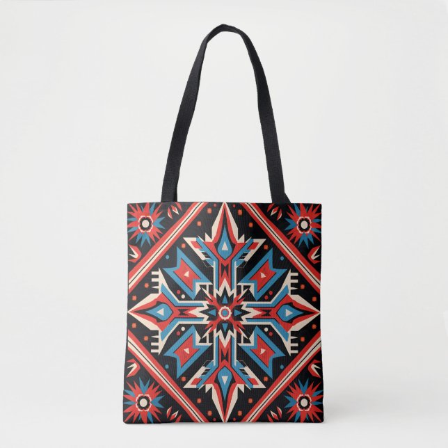 Colourful Cherokee Indian tribal pattern Tote Bag (Front)