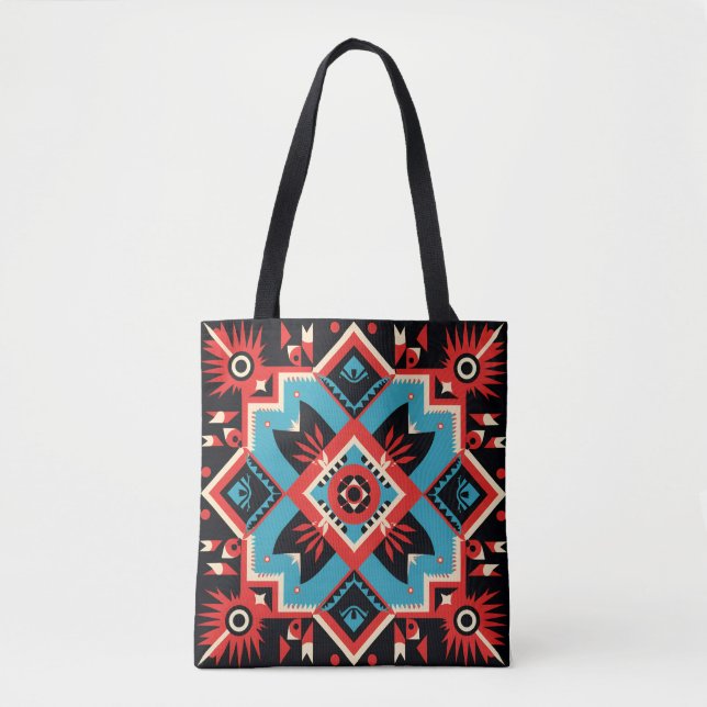 Colourful Cherokee Indian tribal pattern Tote Bag (Front)