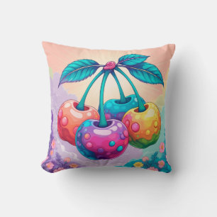 Colourful cherries cushion