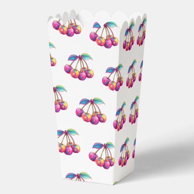 Colourful cherries favour box (Back)