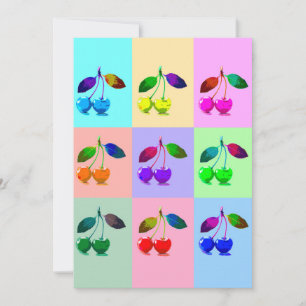 Colourful Cherries - Pop Art Holiday Card