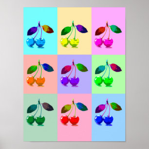 Colourful Cherries - Pop Art Poster