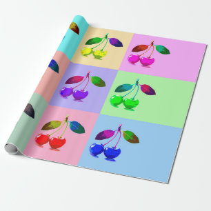 Colourful Cherries - Pop Art   Wrapping Paper