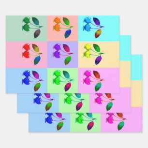 Colourful Cherries - Pop Art Wrapping Paper Sheet