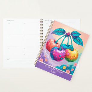 Colourful cherry for 1st grade teacher 2025 planner