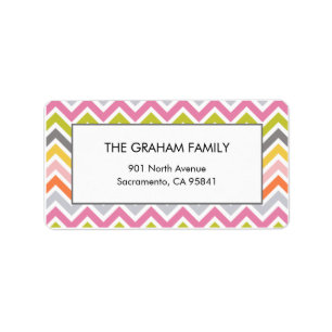 Colourful Chevron Address Labels