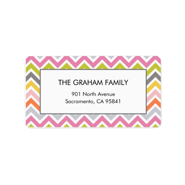 Colourful Chevron Address Labels (Front)