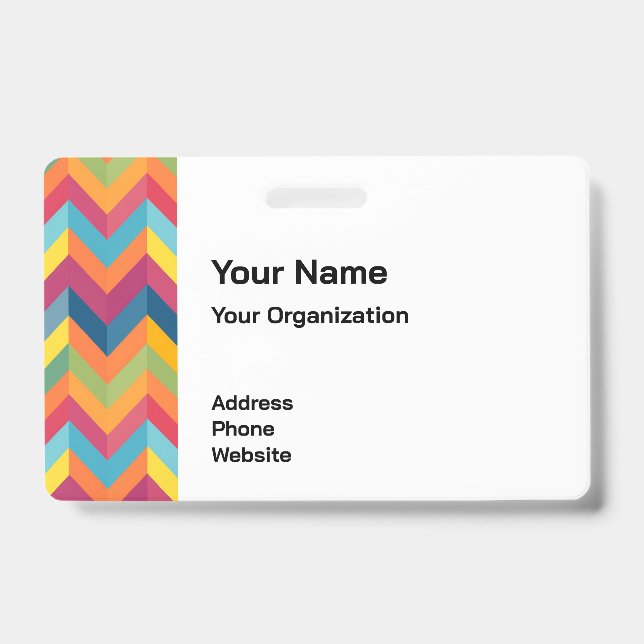 Colourful Chevron Bar Security Badge – Professiona ID Badge (Front)