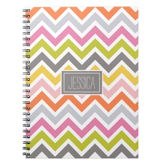 Colourful Chevron Custom Notebook (Front)