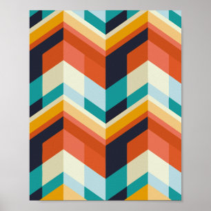 Colourful Chevron Geometric Pattern Poster