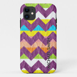 Colourful Chevron Leather iPhone 11 Case