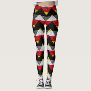 Colourful Chevron Modern Leather #4 Leggings