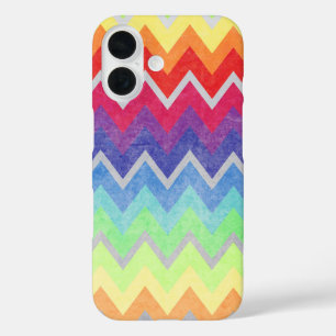 Colourful Chevron pattern Cute Rainbow colours iPhone 16 Case