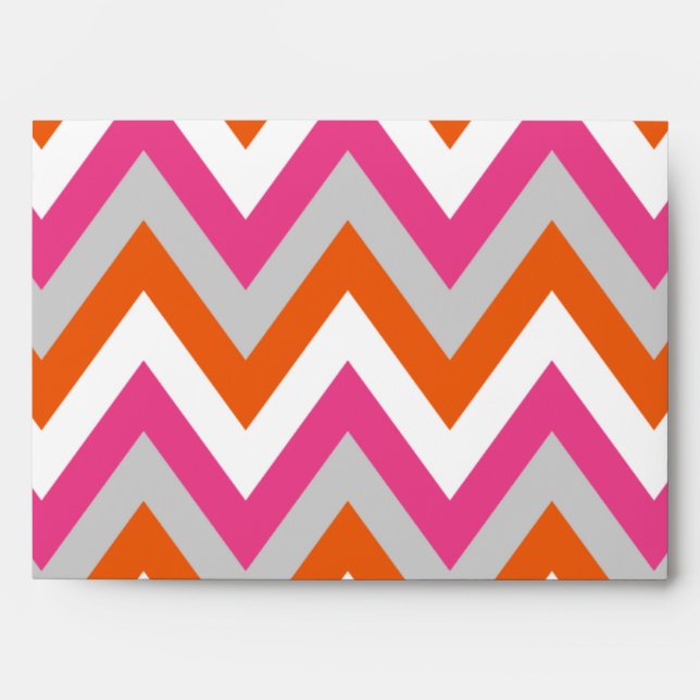 Colourful Chevron Pink White Orange Pattern Envelopes (Front)