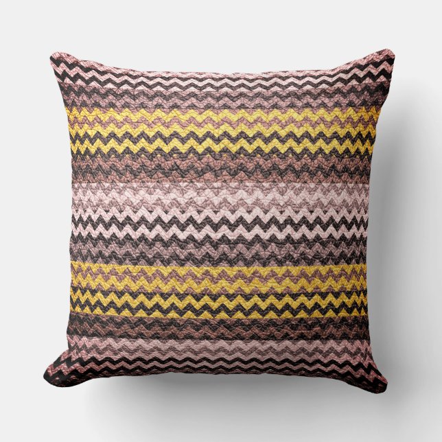 Colourful Chevron Stripes Leather Look #33 Cushion (Front)